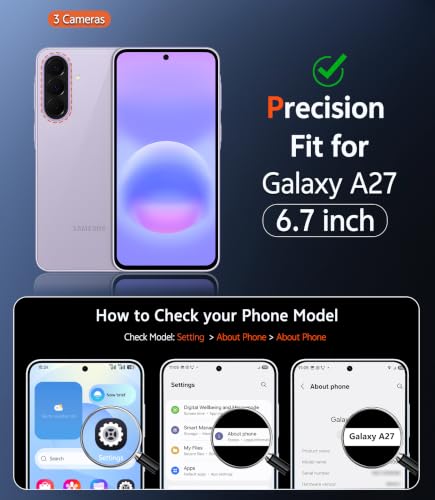 Image of FNTCASE for Samsung Galaxy A27-5G Case: [Screen Protector] Clear Phone Cases Anti Yellowing Slim Rugged Shockproof Protective Transparent Cover (B-Clear)