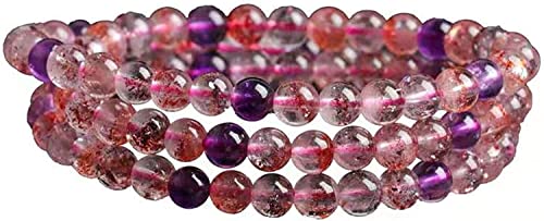 Bracelet Quartz rutilé Violet 5.5mm pour apaiser la fatigue intellectuelle par le cristal