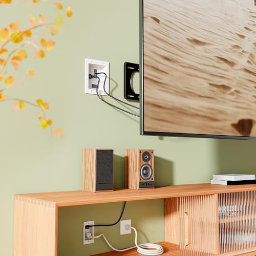 Image of Mount-It in-Wall TV Cable Management Kit, USB-C, Dual Outlet, Cord Hider
