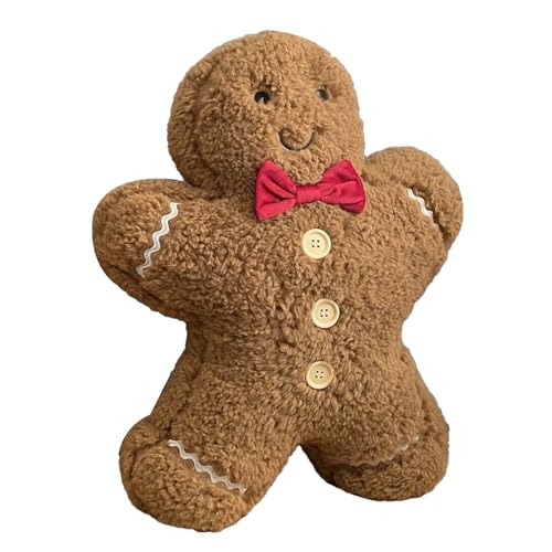 Peluche bonhomme d'épice - Décoration de Noël mignonne avec nœud pour salon