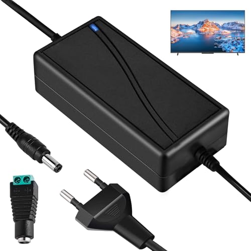 LED Trafo 12V 5A Netzteil Adapter: AC 100-240V LED Strip EU Stecker, 12 Volt Stromversorgung 5,5 x 2,5mm Universal Netzadapter, Steckernetzteil Transformator für LED Lichtstreifen LCD Monitor