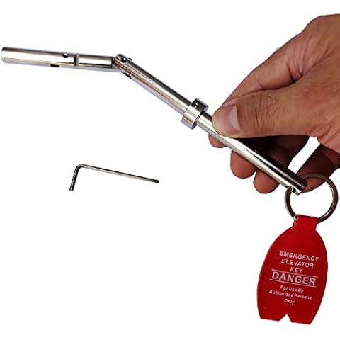 YnFag Emergency Key Double Drop Leg Solid Steel Elevator Door Key (1) Cover
