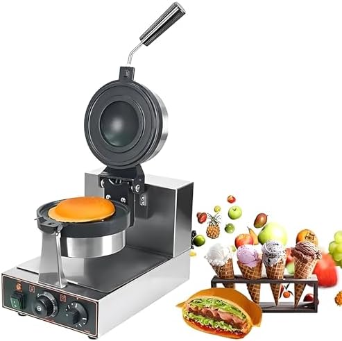 Non-Stick Electric Burger Waffle Maker, 1300W Double-Sided Heating, Adjustable 50-300℃ Temperature Control, Perfect for Egg Waffles and Burgers, Kitchen Essential