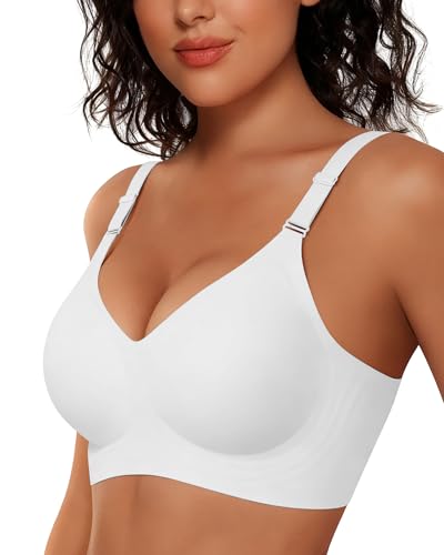 Image of Gailife Womens Jelly Comfortable Bras for Women No Underwire Supportive Bra | Wireless Bra Seamless Bralette Push Up,Soft Tshirt Bras,Mesh V /V Neck,U-back /X-back,Breathable Semi-fixed Pads,Bra Extender