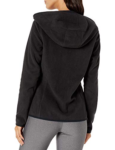 Amazon Essentials Women's Long-Sleeve Hooded Full-Zip Polar Fleece Jacket, Black, Medium