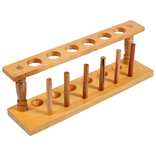 Scicalife - Scicalife Porte- Tube à Essai Rack Effacer en Bois en Verre Tube à Essai en Laboratoire Se Fournitures pour L'école Chimique De Science de Laboratoire Hôpital (6 Trous)