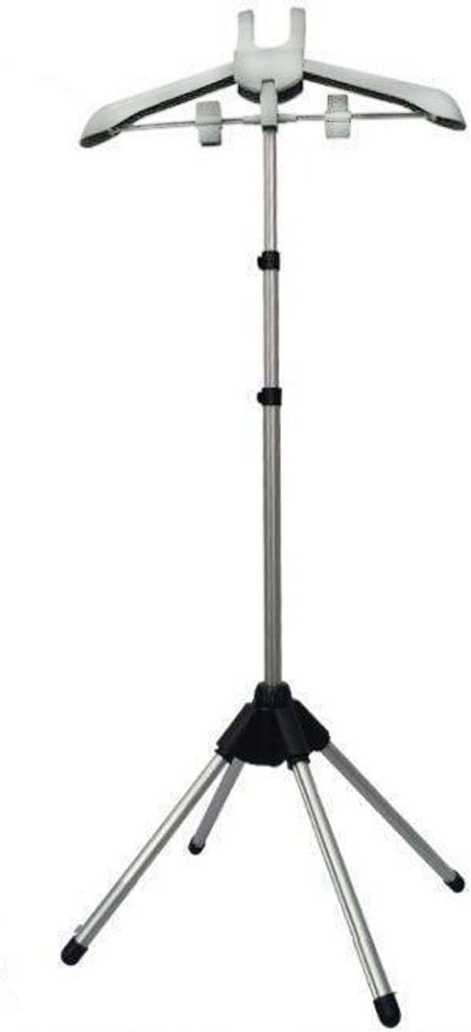 Portable Folding Drying Rack for Clothes Adjustable Length Hanging Garment Steamer Standing Clothes Steamer Hanger Garment Steamer Accessories (Gray)