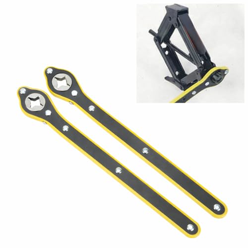 Image of Estink Lug Wrench 13.4-Inch Ratcheting Tool for Car Jack 2-Pack | Durable Steel Construction, Scissor Jack Compatible, Extended Handle for Tire Changes, Portable Repair Kit for Sedans SU