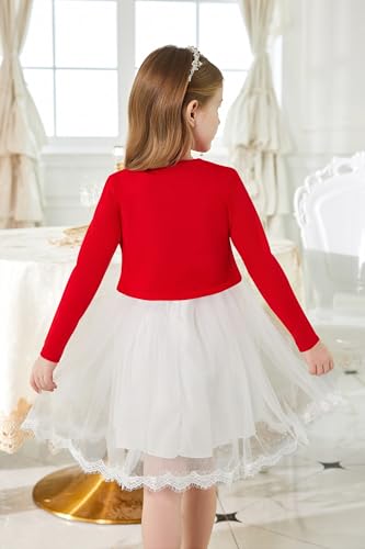 Image of Arshiner Girls Open Front Shrug Cardigan Knit Bolero with Button Closure