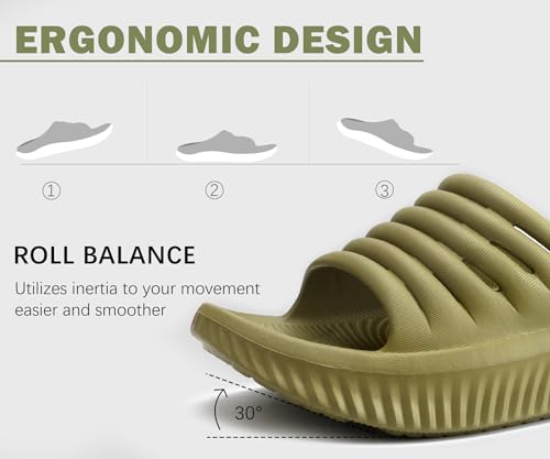 Image of KuaiLu Womens Recovery Sandals With Comfortable Plantar Fasciitis Support,Ladies Orthotic Open Toe Sport Slides Thick Cushion Reduces Stress on Feet,Joints & Back Post-Exercise