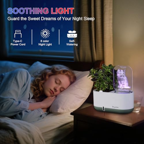 50% Off Self-Watering Plant Pot with LED Note Board & Night Light