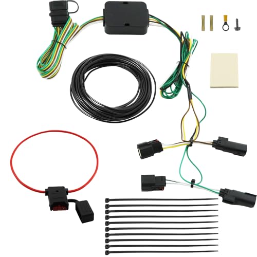 56327 Trailer Wiring Harness, 4-Pin Vehicle-Side Trailer Wiring Kit Fit for 2015-2024 Ford Transit 150, 250, 350, HD, 4 Flat T-Connector for Transit Cargo Van, Passenger Wagon