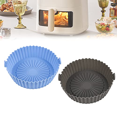 QUCUMER 2 Pcs Olla Silicona Freidora de Aire 6.5 pulgadas/16.5cm Almohadilla de Freidora de Aire...