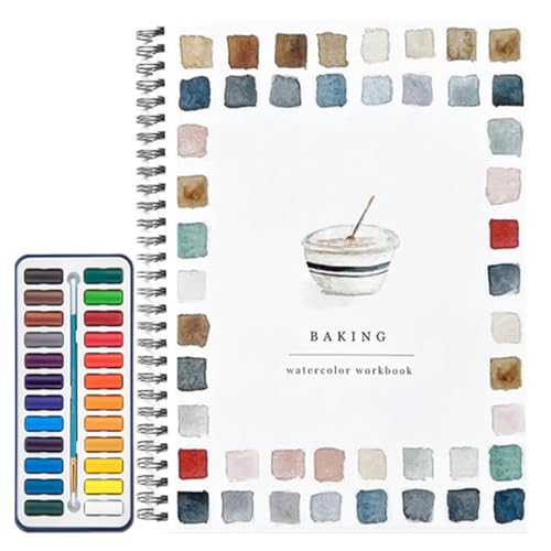 Cuaderno de trabajo de acuarela | Juego de pintura de acuarela de 24 colores | Libro de acuarela | Libros de trabajo de pintura de acuarela para pintar, encender la imaginación y la creatividad