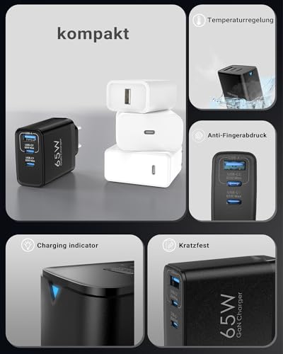Chargeur 65W USB C et câble de charge rapide pour iPhone 17 et Galaxy 25+ - 6