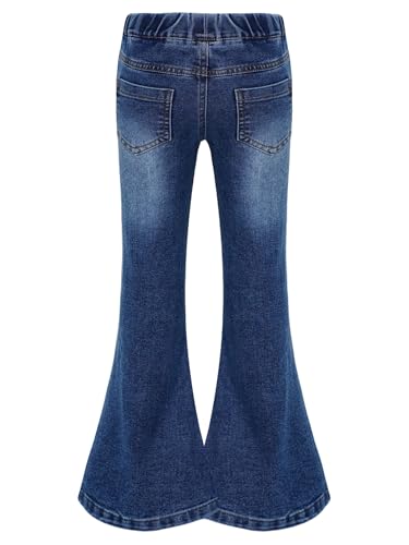 Hularka Kids Girls Summer Casual Flared Bell-Bottom Jeans Vintage Flared Leg Denim Pants Denim Trousers with Pockets2