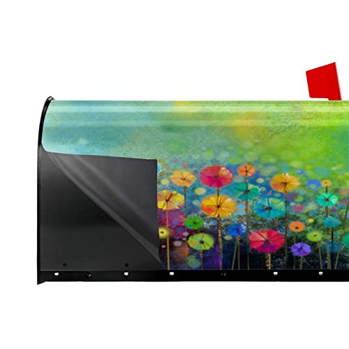 Pinepal Spring Summer Autumn Winter Flowers Magnetic Mailbox Cover,Mailbox Wrap Decorative For Outdoor Home Yard Garden,Standard Size 21" Lx 18" W #TOP2