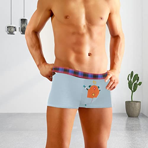 Vintage Funny Cartoon Robot Men's Breathable Trunks Underwear Personalized Boxer Brief Multicolor #TOP5
