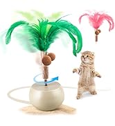 Migipaws Interactive Cat Toy,Feather Spin with Electric Rolling Tumbler for Indoor Cats,Automatic...