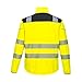 Portwest PW3 Hi-Vis Softshell Jacket Work Safety Protective Reflective Waterproof Coat ANSI 3, Small