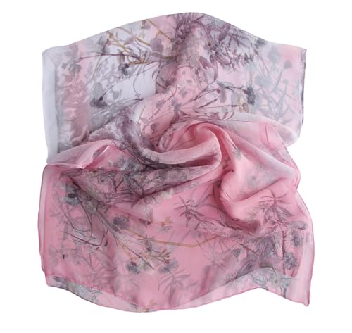 Image of Pokeedioty Scarfs for Women Lightweight Scarves Elegant Floral Pattern Sheer Scarfs Shawls Wraps