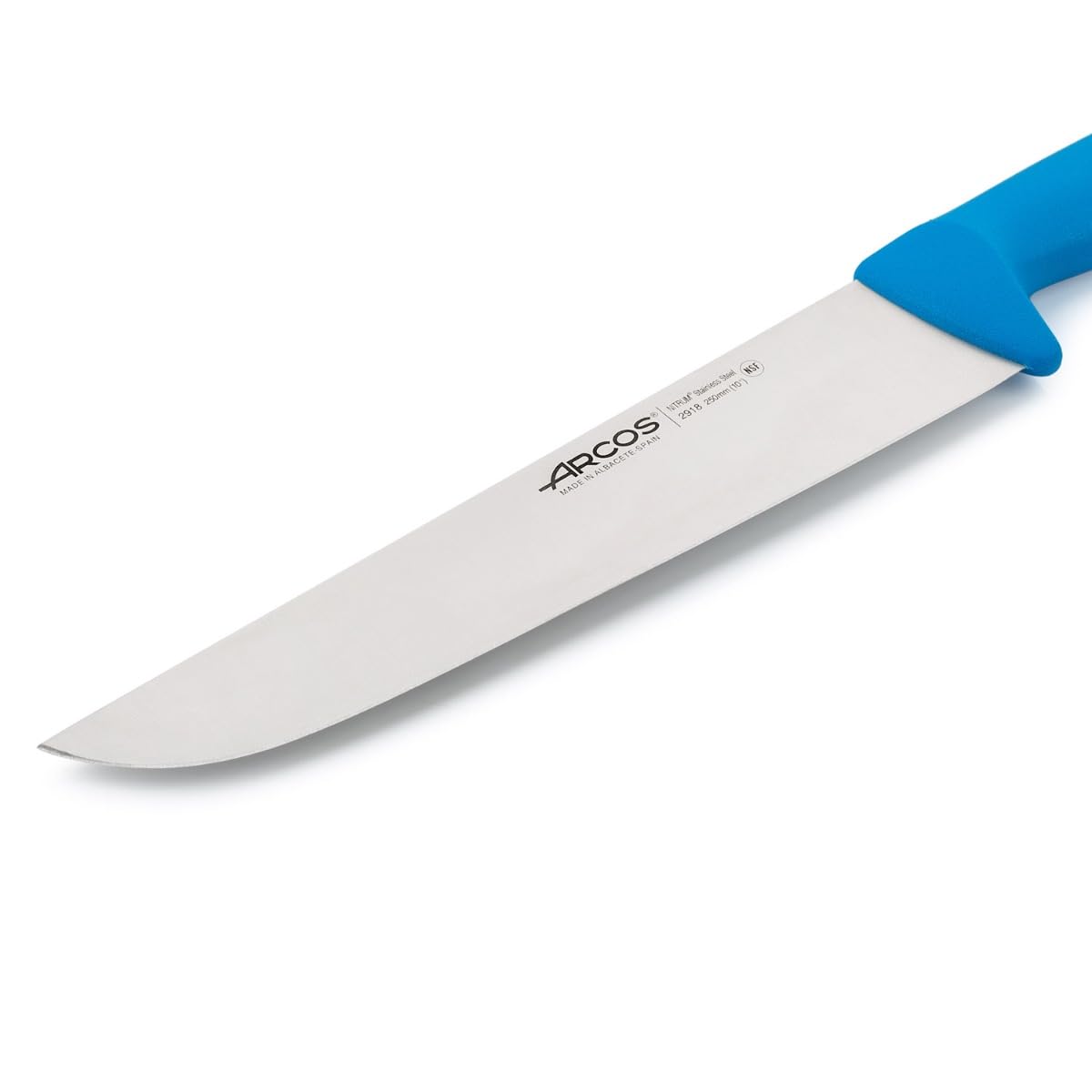 Arcos Coltello da Macellaio con Lama in Acciaio Inossidabile Nitrum 250 mm – Coltello da Cucina Professionale per Tagliare Carne, Pesce e Verdure – Manico Ergonomico in Poliossimetilene, Blu, 2900