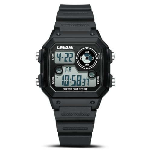 LN LENQIN Mens Watches Digital Watches for Men 30M Waterproof Sports Watches Stopwatch Mens Wrist Watches with LED Backlight/Timer/Alarm/Date LN LENQIN Mens Watches Digital Watches for Men 30M Waterproof Sports Watches Stopwatch Mens Wrist Watches with LED Backlight/Timer/Alarm/Date