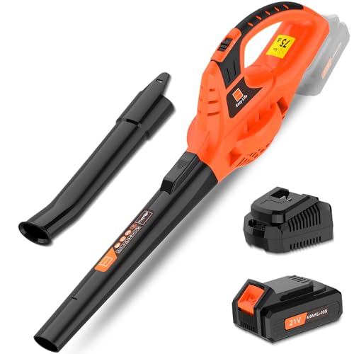 Leisch Life 21V Leaf Blower Cordless | Handheld Electric Lightweight Blower with 4.0Ah Rechargeable Battery & Fast Charger | Adjustable Speeds, Portable Design for Lawn, Patio, Yard, Sidewalk Cleaning by Leisch Life - Used condition - US$36.48