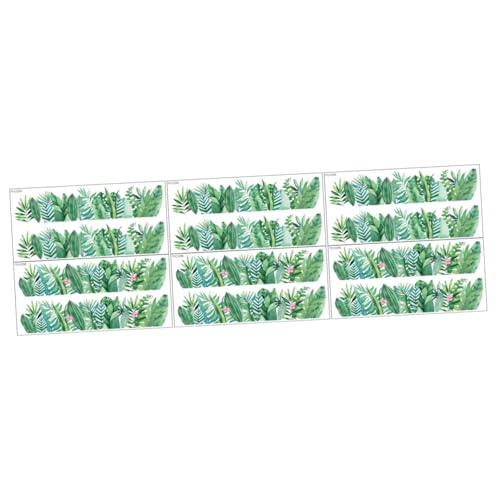 Hemobllo 3 Partidas Rodapé de planta verde de borda de papel de parede e casca adesivo de parede coz