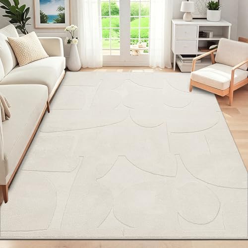 SHACOS Soft Cozy Fluffy Abstract Geometric High Low Pile Area