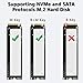 Tendak External Hard Drive Enclosure for PS5, 10Gbps USB 3.0 SSD Storage Expansion, Up to 2TB M.2 NVMe/SATA SSD Size 2230/2242/2260/2280