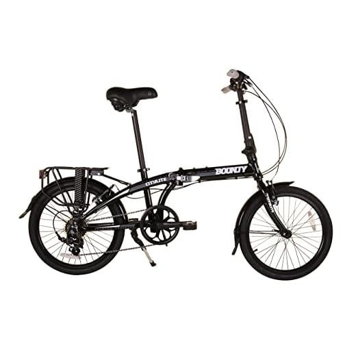 Bounty Citylite Bicicleta Plegable | Cuadro Aluminio Ligero | 6 Velocidades Shimano con Cambios Revo | Perfecta para ir al trabajo | Bicicleta Plegable | Bicicleta Adulto, Negro
