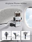 JSAUX Avion Voyage essentiel, titulaire de téléphone aérien, 360 Plan de rotation des degrés PhoneHolder, Universal dans le montage du téléphone de vol, téléphone de voyage mains libres, essentiels de vol
