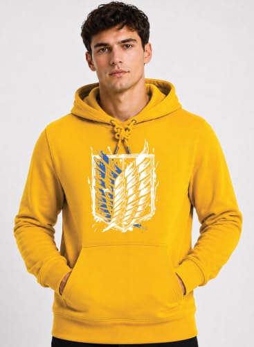 Image of ADRO Mens Abstract Graphic Hoodie | 320 GSM Cotton Poly Fleece | Regular Fit Contemporary Artistic Sweatshirt for Winter & Streetwear