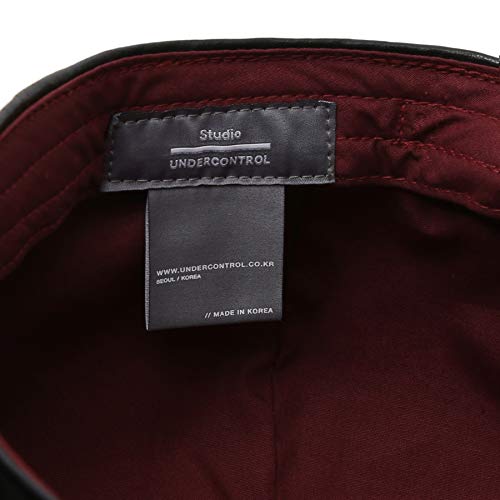 Undercontrol Artificial Leather Classic Castro Octagonal Pattern Size Stylish Painter Beret Hat Unisex Hunting Cap Korea (Leather Black) #TOP5