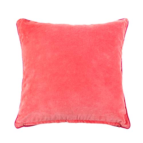 Image of Chumbak Cotton Boho Cycle Pom Pom Cushion Cover, 200 TC, 16 Inch Decorative Throw Pillow Cover, Pink Sofa Cushion for Living Room & Bedroom Decor
