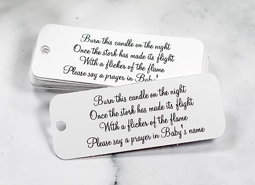 Baby Shower Favor Tags - Candle Gift Tags - 20 pc (White)