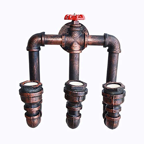 E27 Tubería de Agua Luz de Pared Loft Americano Retro Vintage Lámpara de Pared de Hierro Pared Interior Linterna Aplique de Pared Forma de Grifo Steam Punk Loft Hierro Industrial Óxido Lámparas de