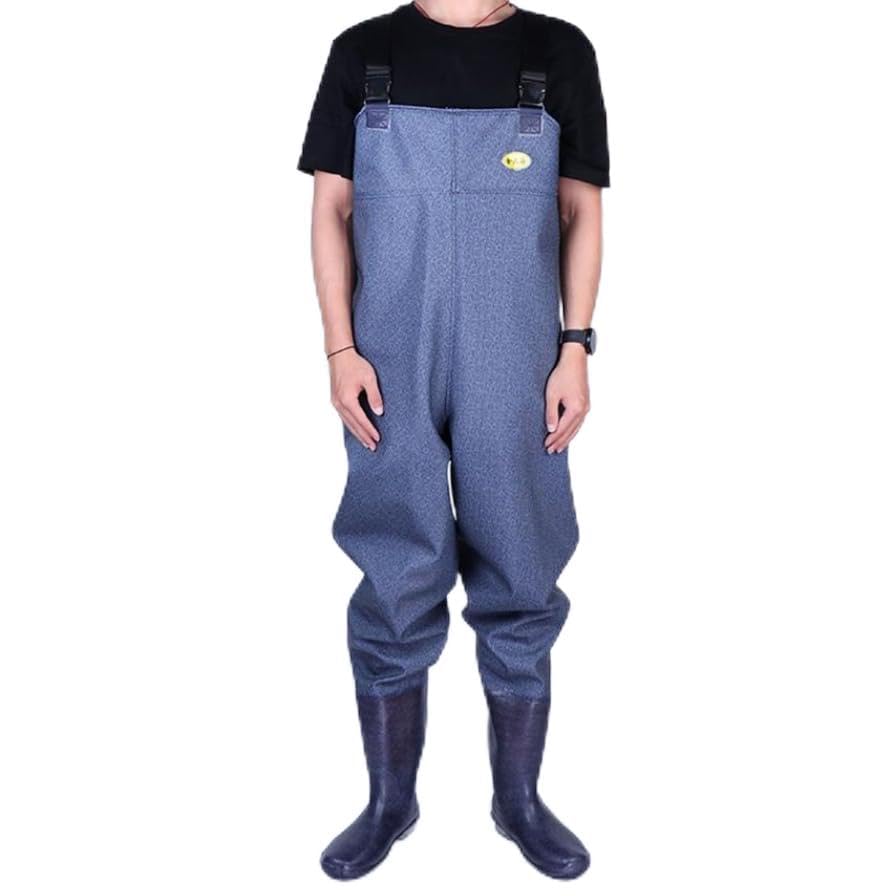 Wathosen zum Angeln, wasserdichte Wathosen mit Stiefeln für Männer und Frauen, Jel für Männer und Frauen, wasserdichte Jagdstiefel aus Nylon und PVC mit Watgürtel, Mehrfarbig optional (5 43)