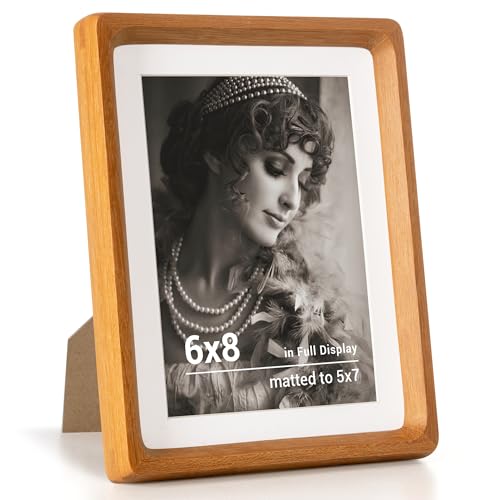 Fun Memories 6x8 写真フレーム 米国調達チーク材フォトフレーム HD強化ガラス付き