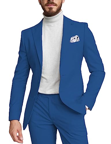 Summer Casual Men's Suits Regular Fit 2 Piece Party Tuxedos Linen Peak Lapel Blazer Pants for Beach Wedding4