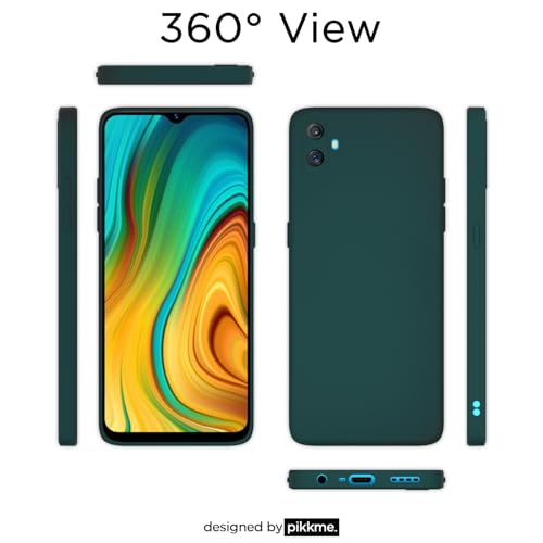 Image of Outlouders Back Cover for Realme C35 | Camera Protection | Durable Soft Matte Silicone Bumper Case (Green)