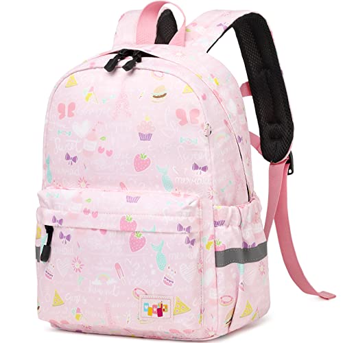 MIRLEWAIY Little Kids Backpack Preschool Cute Kindergarten School Bag for Boys and Girls with Coin Pouch, Hamburger, Pink3