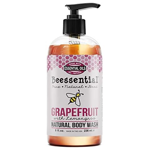 Beessential Natural Body Wash, Grapefruit & Lemongrass | Sulfate-Free Bath and Shower Gel with Essential Oils for Men & Women, 8 oz Cover