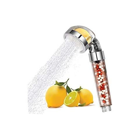 Woopower High Pressure Shower Head Rainfall Delta Handheld Shower Filter Vitamin C Chlorine Fluoride Removal Hard Water Softener Showhead Filters System Set(Silver,Transparent) Cover