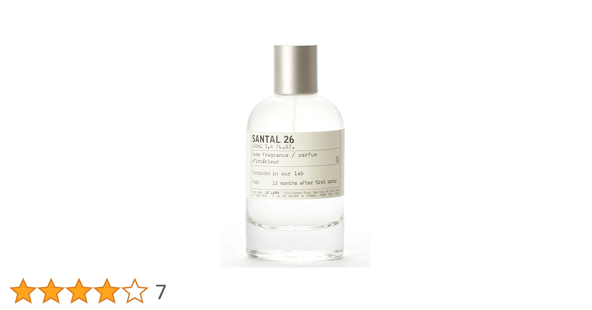 LE LABO SANTAL 26 ホームフレグランス 100ml Le Labo Santal 26 Eau De Parfum Home Fragrance 3.4 oz / 100 ml
