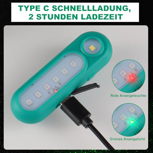 ZLCBBD LED Clip Lampe Stirnlampe Blinklicht Schulranzen Reflektor Kinder Wiederaufladbar Ultra-Lange Batterielebensdauer Nacht Clip Lauflicht für Laufen Joggen Haustier Rucksack Kleidung 2er