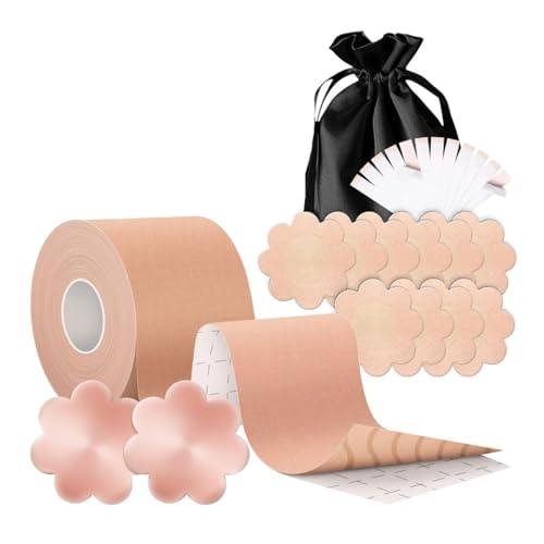 La mejor comparación de Cinta adhesiva para lencería para Mujer al mejor precio. 45 Triko Cinta para Busto, Adhesiva para Levantamiento de Senos, Boob Tape, Invisible Incluye Cubre Pezones para Mujer, Corporal Impermeable a Prueba de Sudor