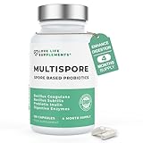 MultiSpore® Plus (Bacillus Coagulans & Bacillus Subtilis) Spore Based Probiotic | 120 Capsules - 4 Month Supply | Bloating Relief/Gut Health | Includes Digestive Enzymes & Prebiotic Inulin | UK Made