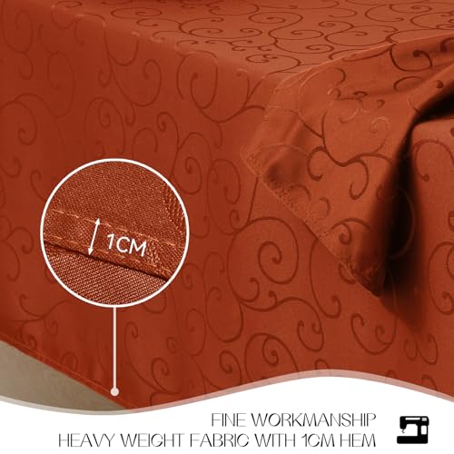 Romanstile tovaglia autunnale antimacchia 140x240 cm arancione 10-12 posti tovaglie rettangolare per tovaglia jacquard Impermeabile decorativa per feste di compleanno, cucina, sala da pranzo,halloween - immagine 5